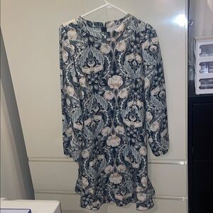 LOFT Blue and White Bishop Sleeve Sundress